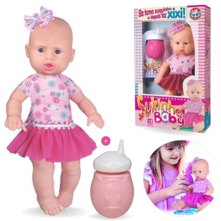 Boneca Sukinho Baby Com Mamadeira Brinquedo Infant