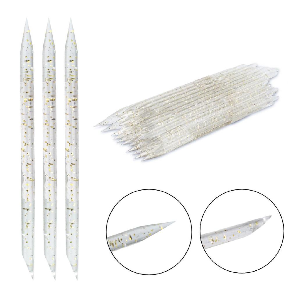 Kit 50 Palitos Duas Pontas em Acrílico Manicure Cílios Unhas Esmaltação Palito Extensão Alongamento