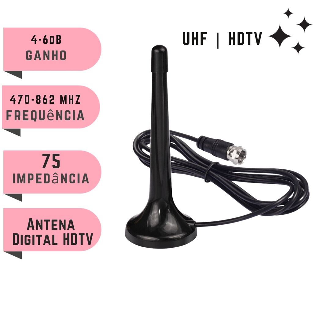 Antena Interna TV Digital Compacta e Potente Antena Interna, Externa