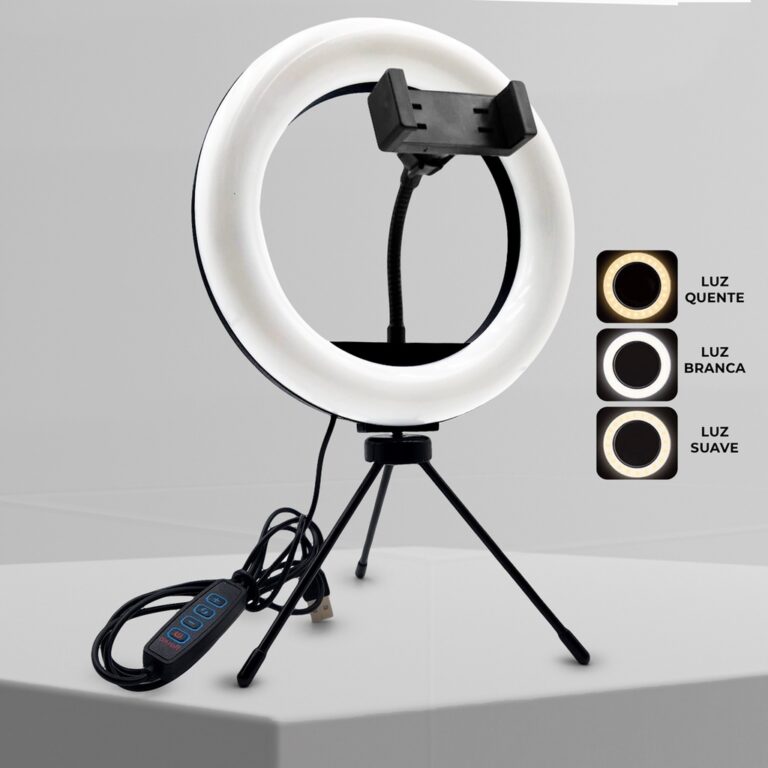 Ring Light LED Iluminador Portatil Com Tripé Supo