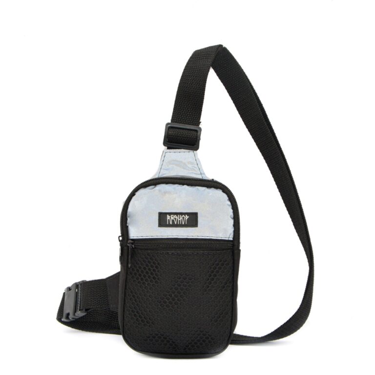 mini bolsa chest refletiva cinza