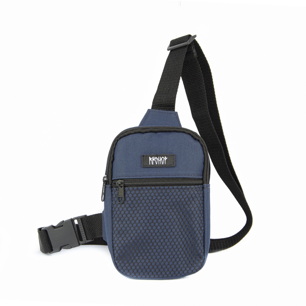 mini bolsa azul telinha chest bag