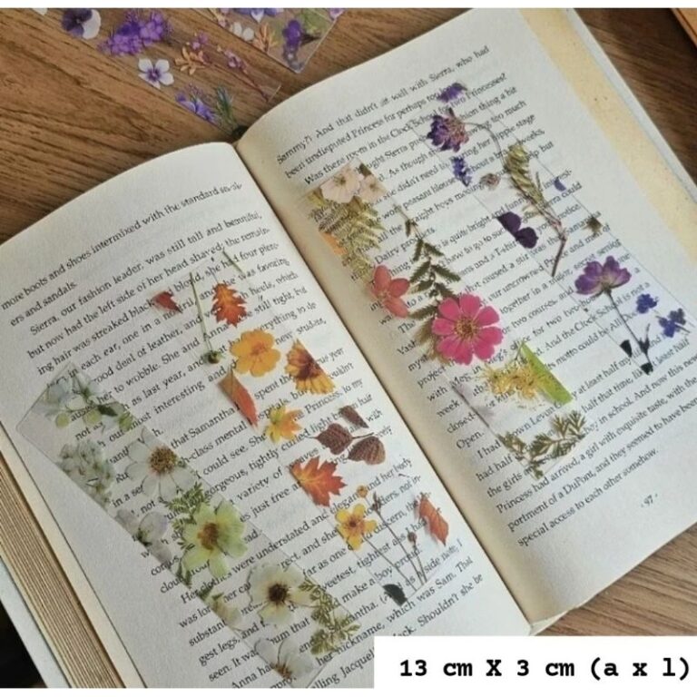 Kit com 5 Marcador de página Flores Transparente 
