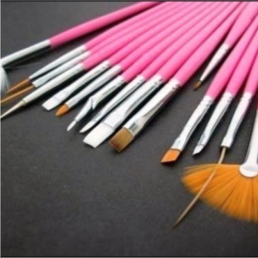 Kit com 15 Pincéis Decoração Unhas Nail Art