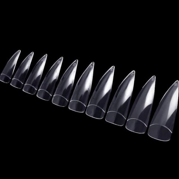 Unha Tips Stileto 100 Unidades Manicure Alongament