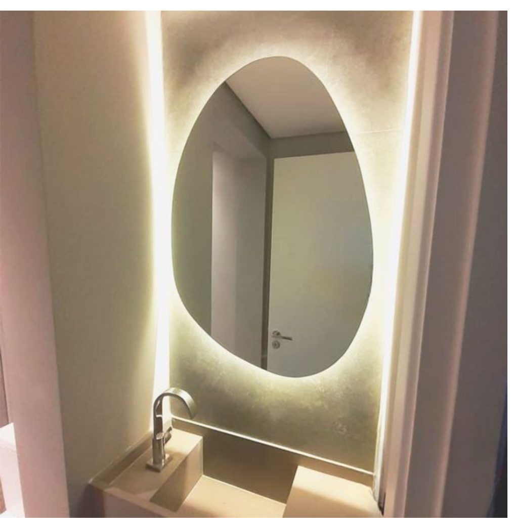 Espelho Pequeno Com Luz Led 30*40 Barato Maquiagem Rosto maquiagem portátil tomada + fonte