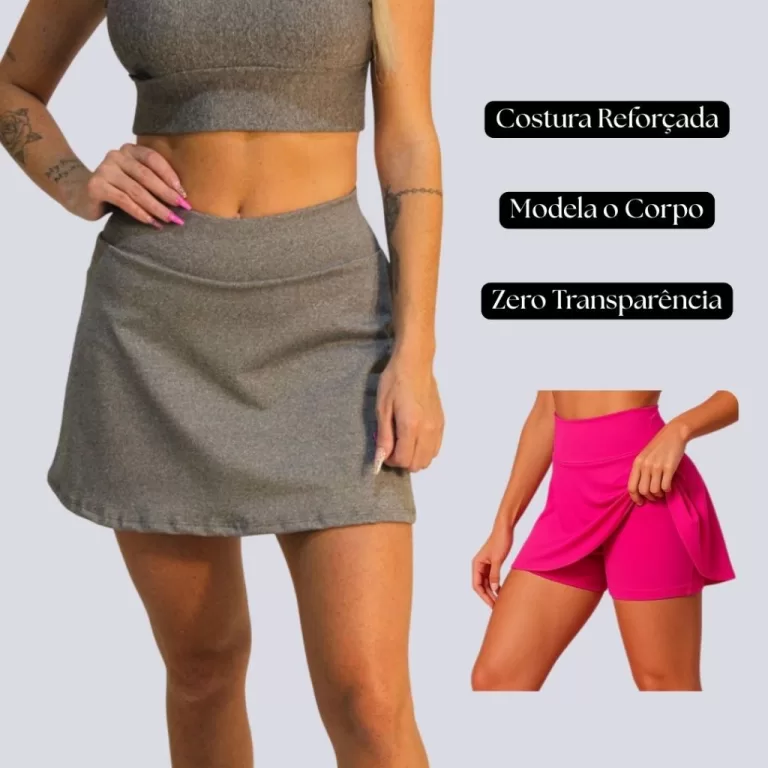 Short Saia Tapa Bumbum Feminino Fitness Academia C