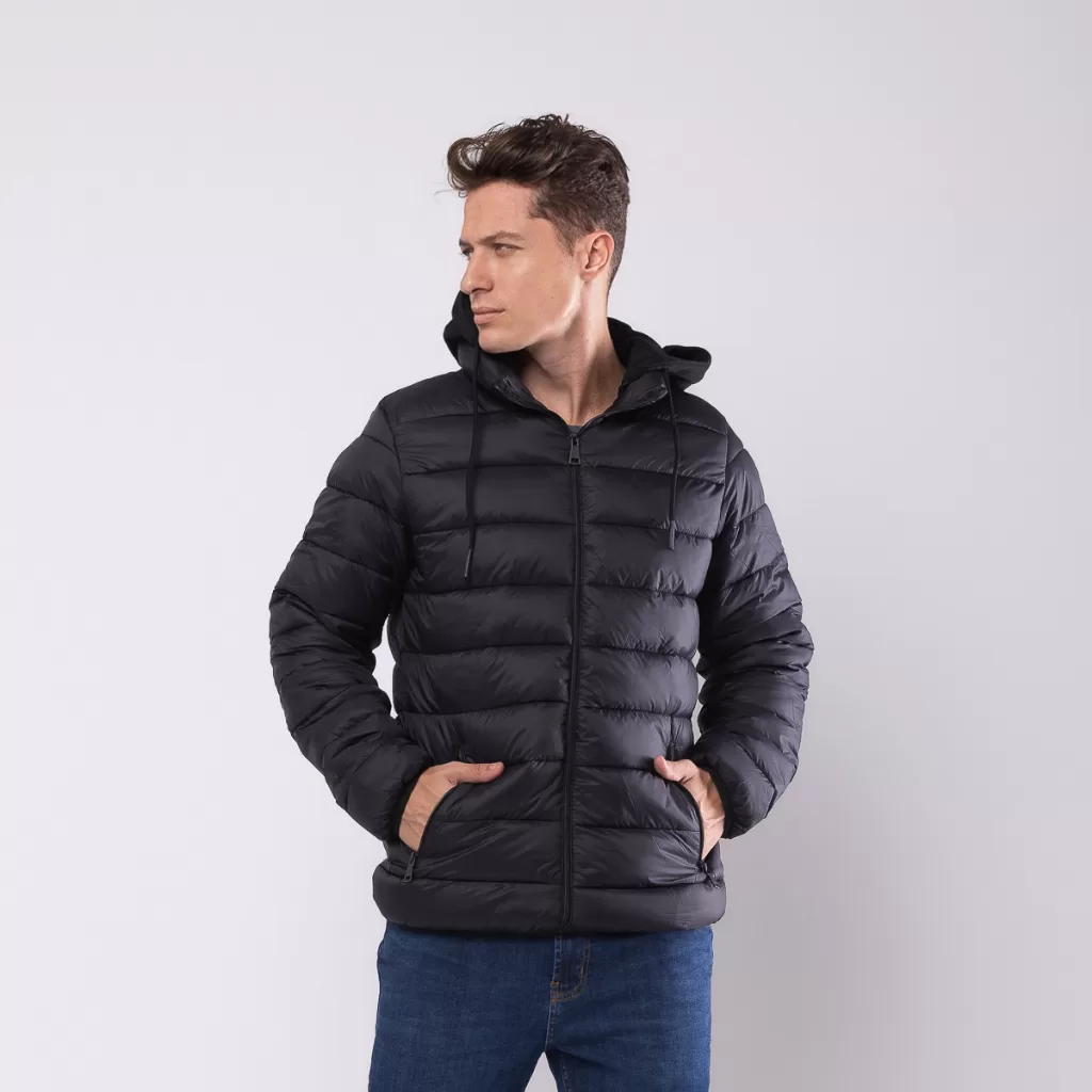 Jaqueta Casaco Puffer Bobojaco Unisex Touca Bolsos Interno Externo Inverno Frio