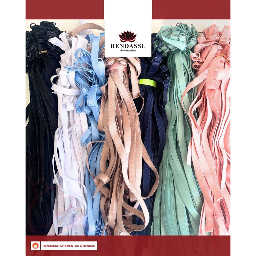 Pacote com 50 pares de alça para sutiã (10mmx35cm)