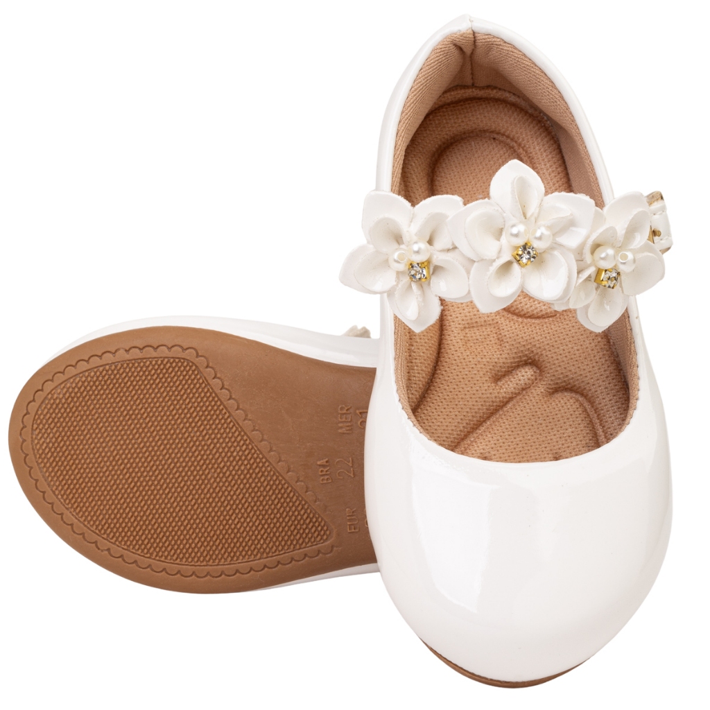 Sapatilha Infantil Menina Sapato Boneca Feminina Sapatinho Batizado Daminha Festa Flor Tira 16 ao 34