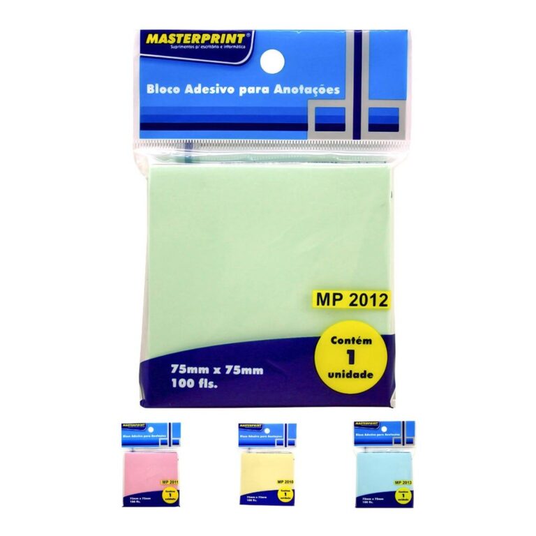Bloco Adesivo para Anotações Tamanho 75x75mm Mas