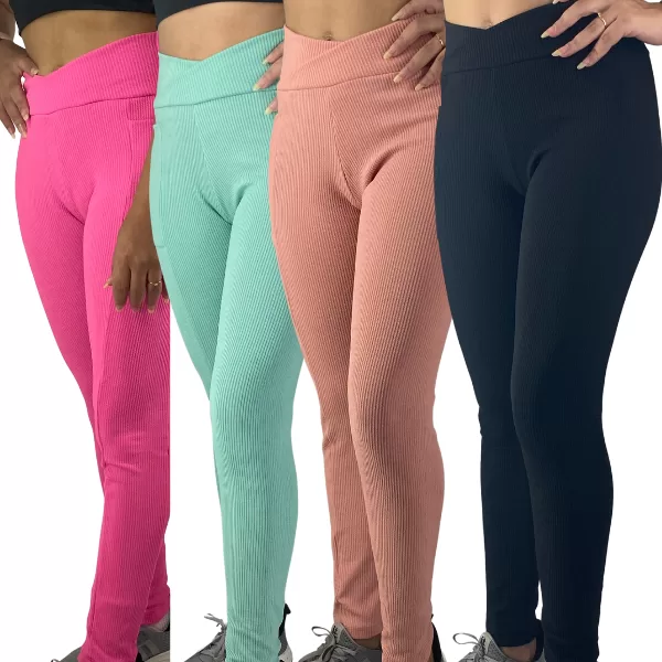 Calça Legging leg Feminina Cintura Alta Com bolso