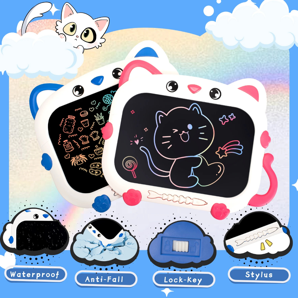 Tablet Infantil LCD de Desenho com Design de Gatinho