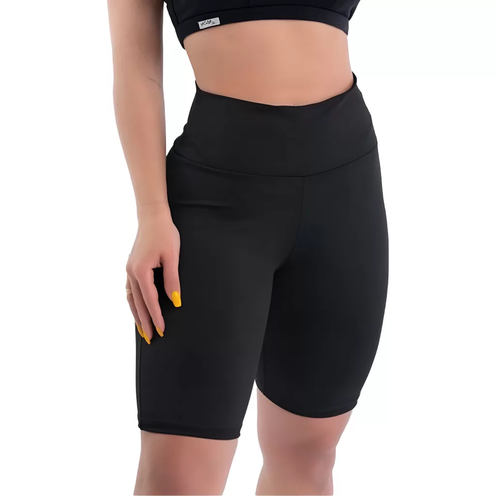 Bermuda Legging Feminina Suplex Cintura Alta Cós Alto Lisa
