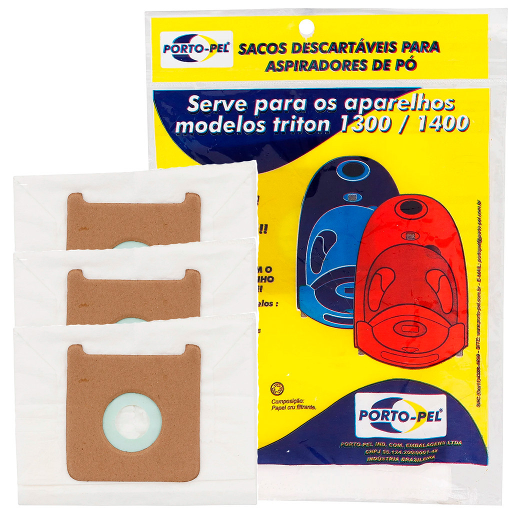 Kit 3 Saco Apirador De Po Descartavel Modelo Arno Triton 1300 / 1400