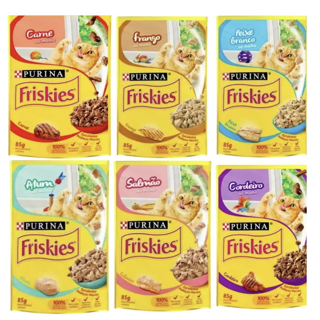 Kit Ração Úmida Sachê Friskies com 15 unidades