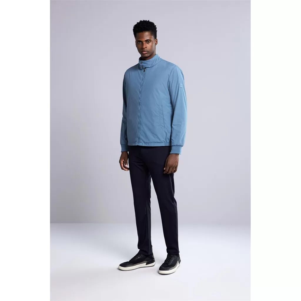 Jaqueta Dupla Face com Zíper – Azul