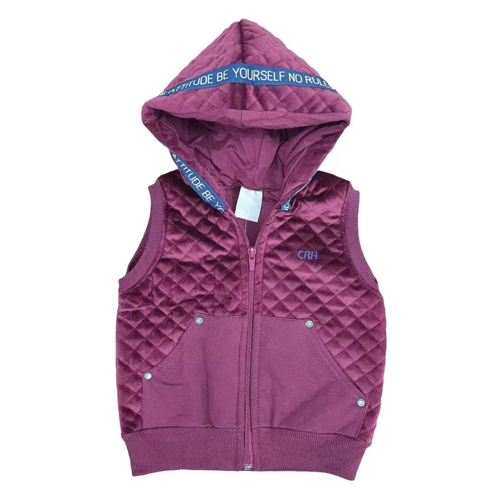 Colete Vinho com Capuz Menino Carinhoso