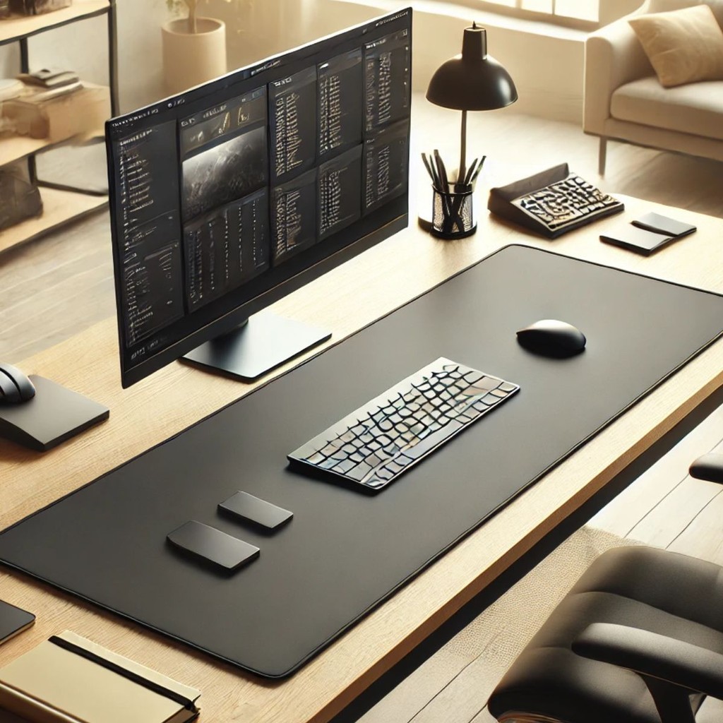 Mouse Pad Gamer Extra Grande 90x40cm  Preto Speed Liso