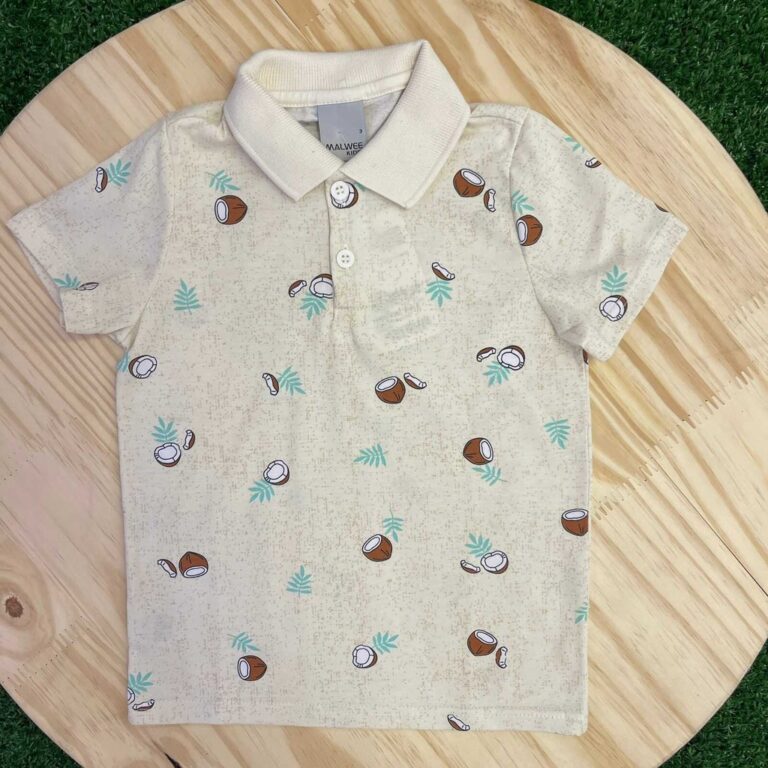 Camisa Polo Coqueiros Nude Infantil