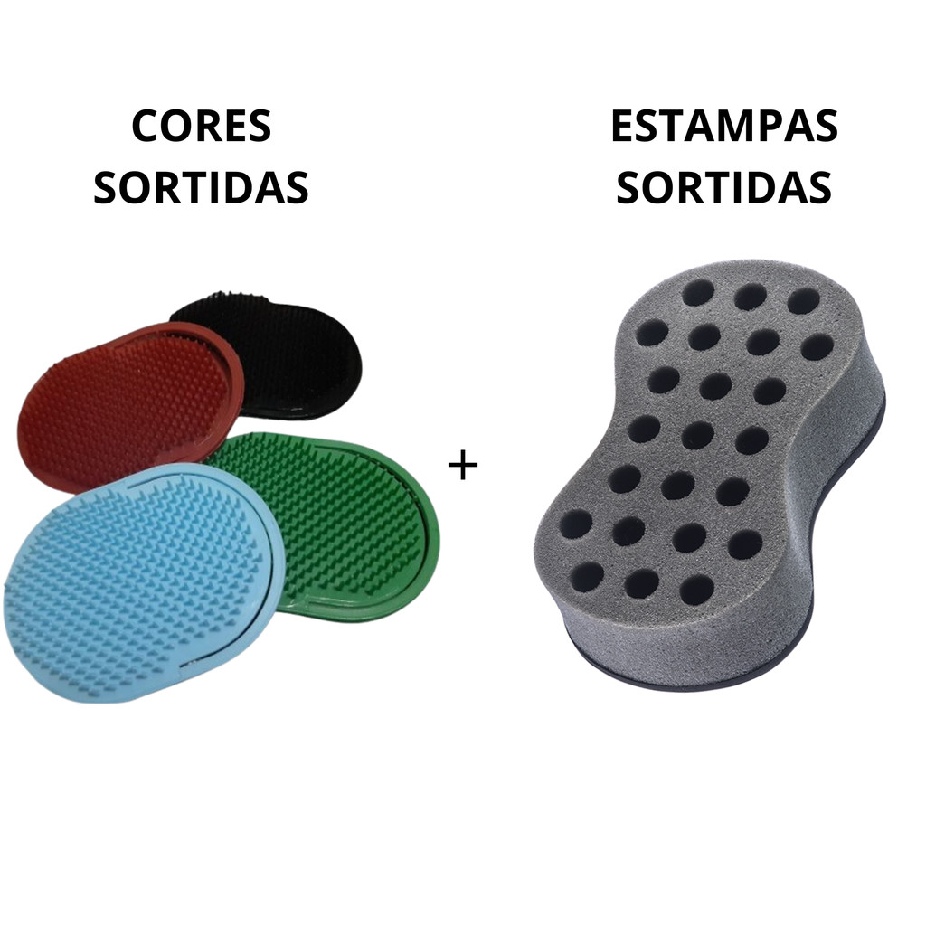 Pente Oval Penteado de Cabelos Afro + Esponja Nudred M 16MM Para Cabelos Afro