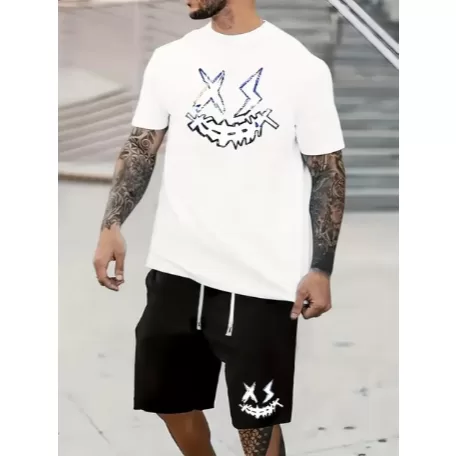 Camiseta Oversized Larga+ Bermuda Moletom Conjunto