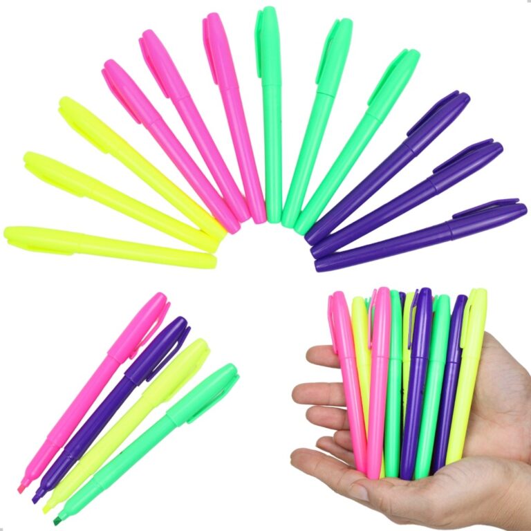 Pacote 12 Canetas Marca Texto 4 Cores Florescente 