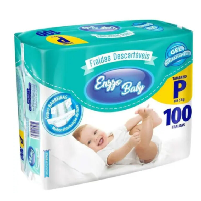 Fralda Infantil Enzzo Baby Híper P Com 100 Unidad