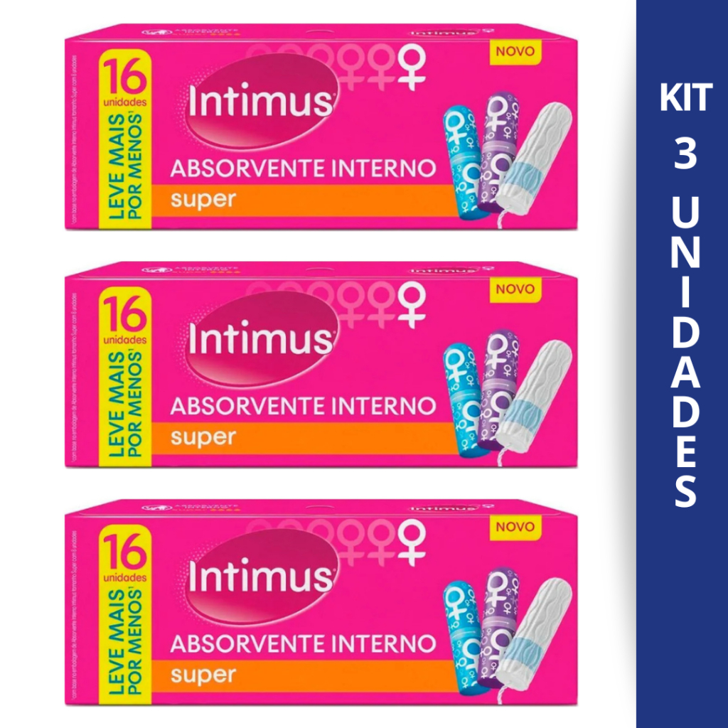 Kit 3 Absorvente Interno Intimus Super Com 16Un