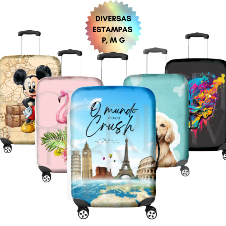 Capa Protetora De Mala Viagem Personalizada Estamp