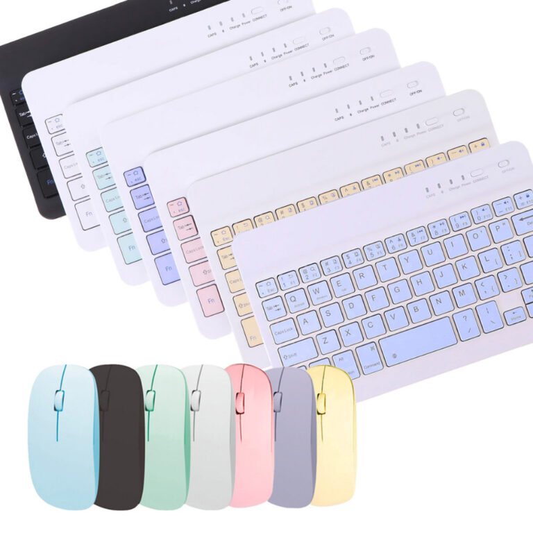 Kit de Teclado e Mouse Bluetooth Sem Fio Macaron p