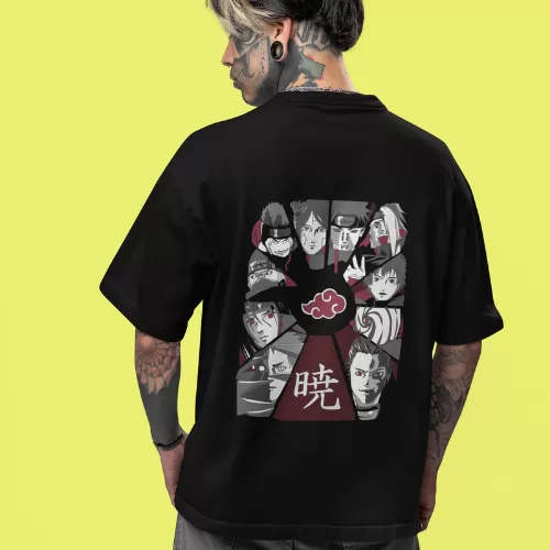 Camisa Akatsuki Membros Anime Camiseta Oversized 1