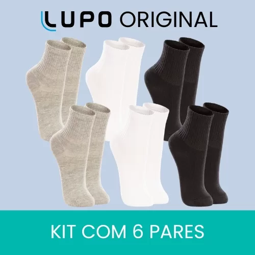 Kit 6 Pares Meia Cano Médio Lupo Original –