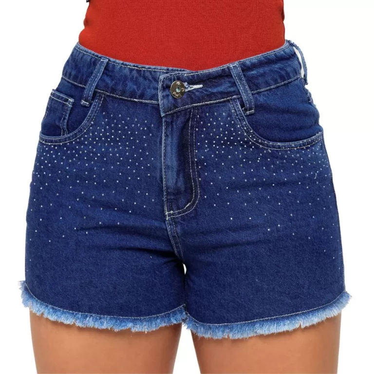Short Jeans Feminino Mom Cintura Cós Alto Premium
