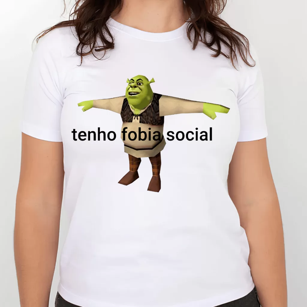 Camiseta Feminina Meme | Tenho Fobia Social  Divertida  – Envio Imediato