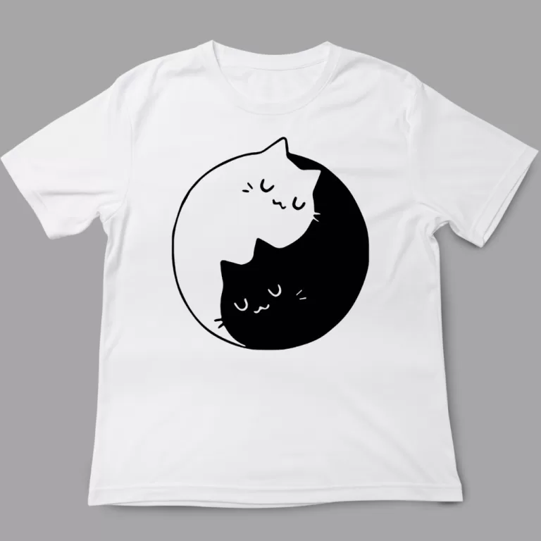 Camiseta Gatos – Ying Yang Cat – Amo C