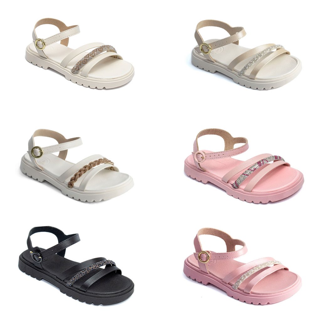 Sandália Molekinha Menina Infantil Strass Brilhante 2344-128
