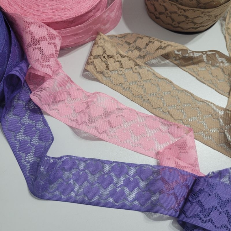 Renda 4,5cm Coração Coraçãozinho Amor Rendinha Rígida Não Estica Armarinho Artesanato Vestido
