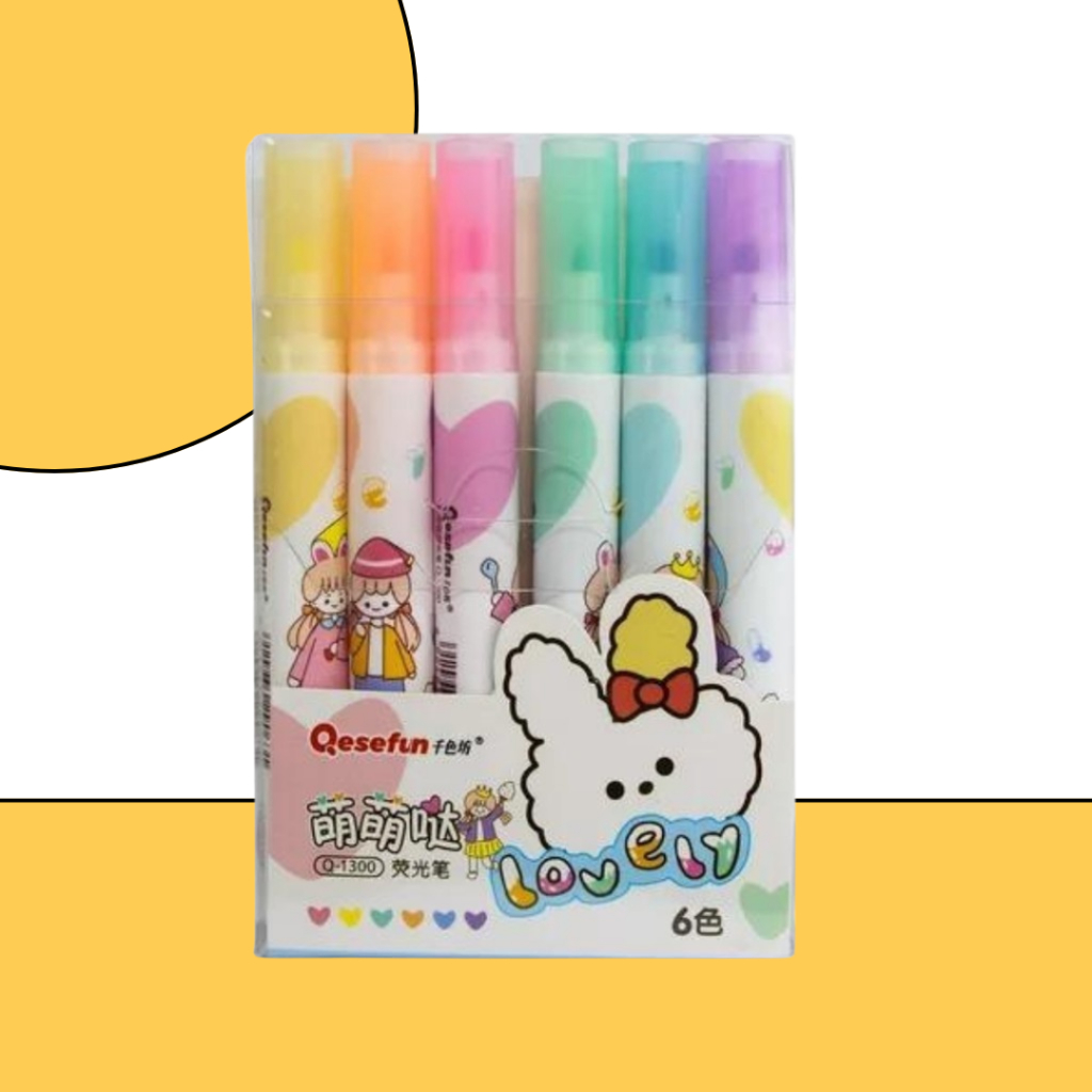 Kit  C/6 Unidades de Marca Texto Colorido – Estilo e Organização para Estudo