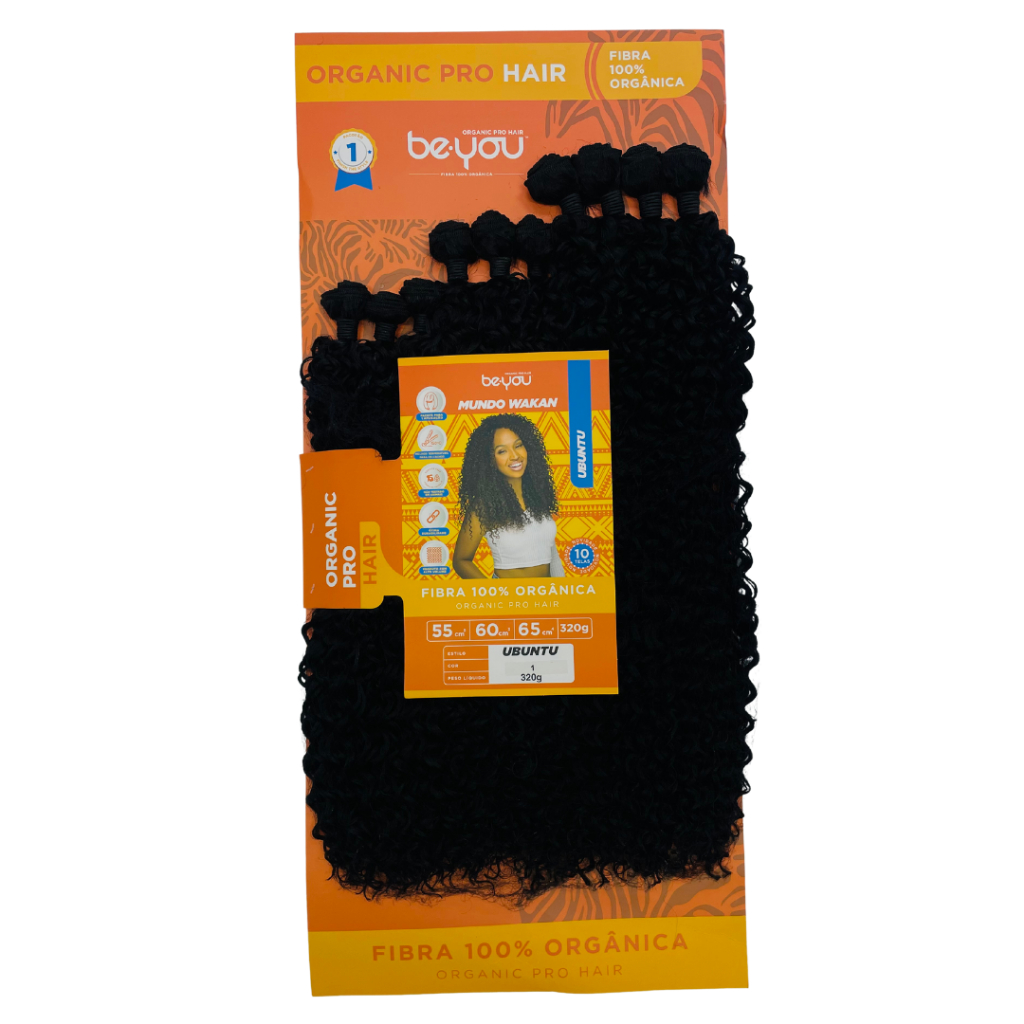 Cabelo Ubuntu Cacheado 65cm Be You Fibra De Colágeno Promoção