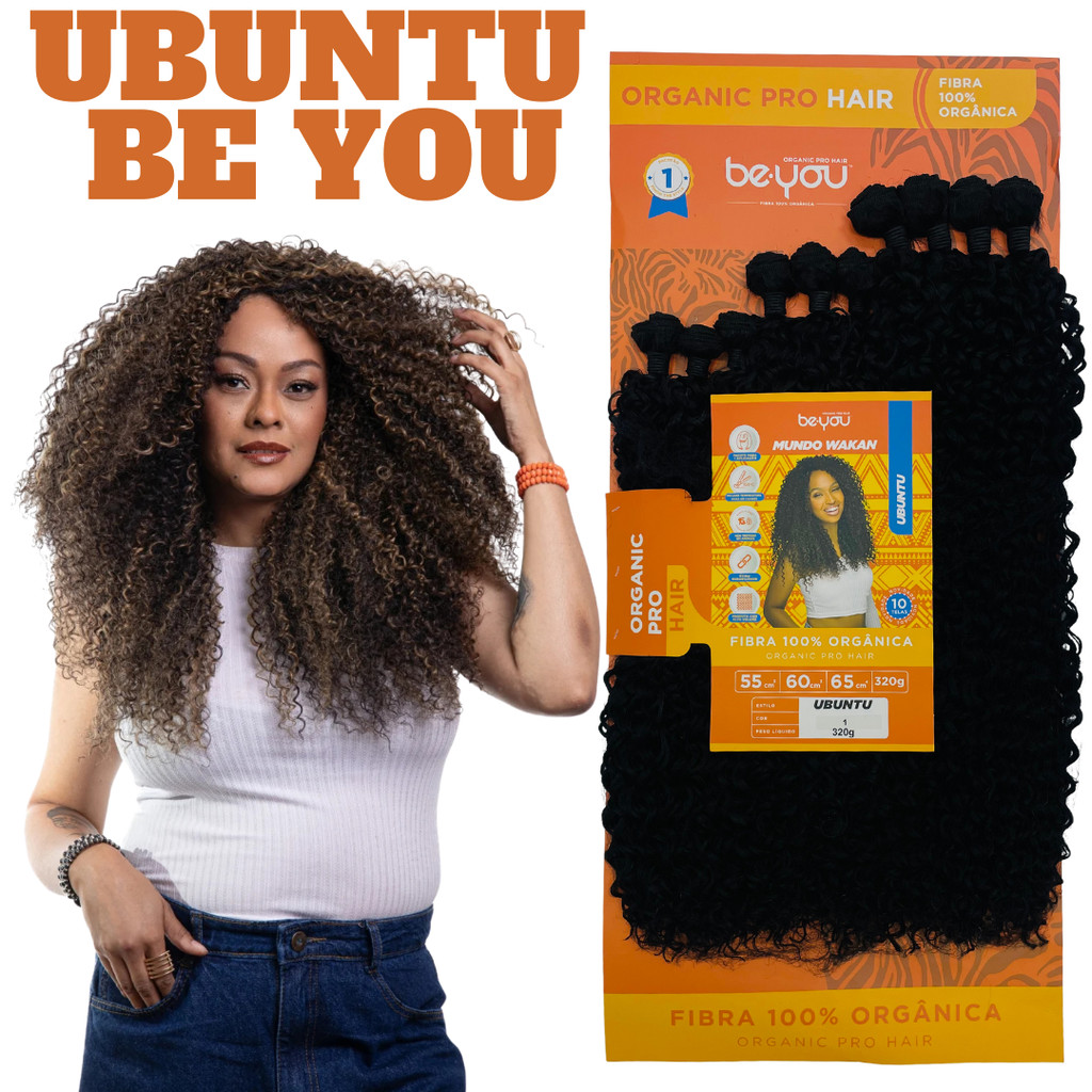 Cabelo Cacheado Orgânico Ubuntu Be You 70cm Envio Rápido