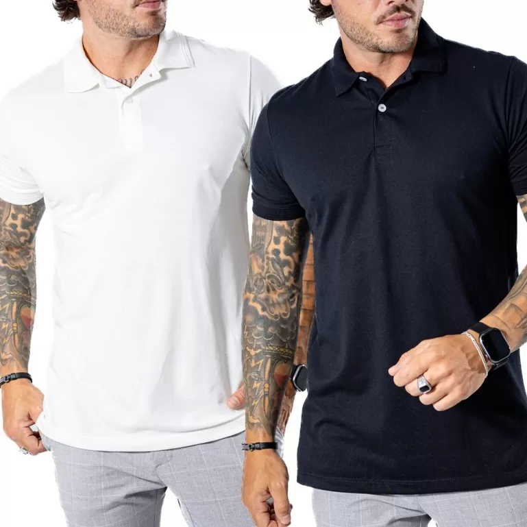 Kit 2 Camisa Polo Original Para Homens Piquet Prem