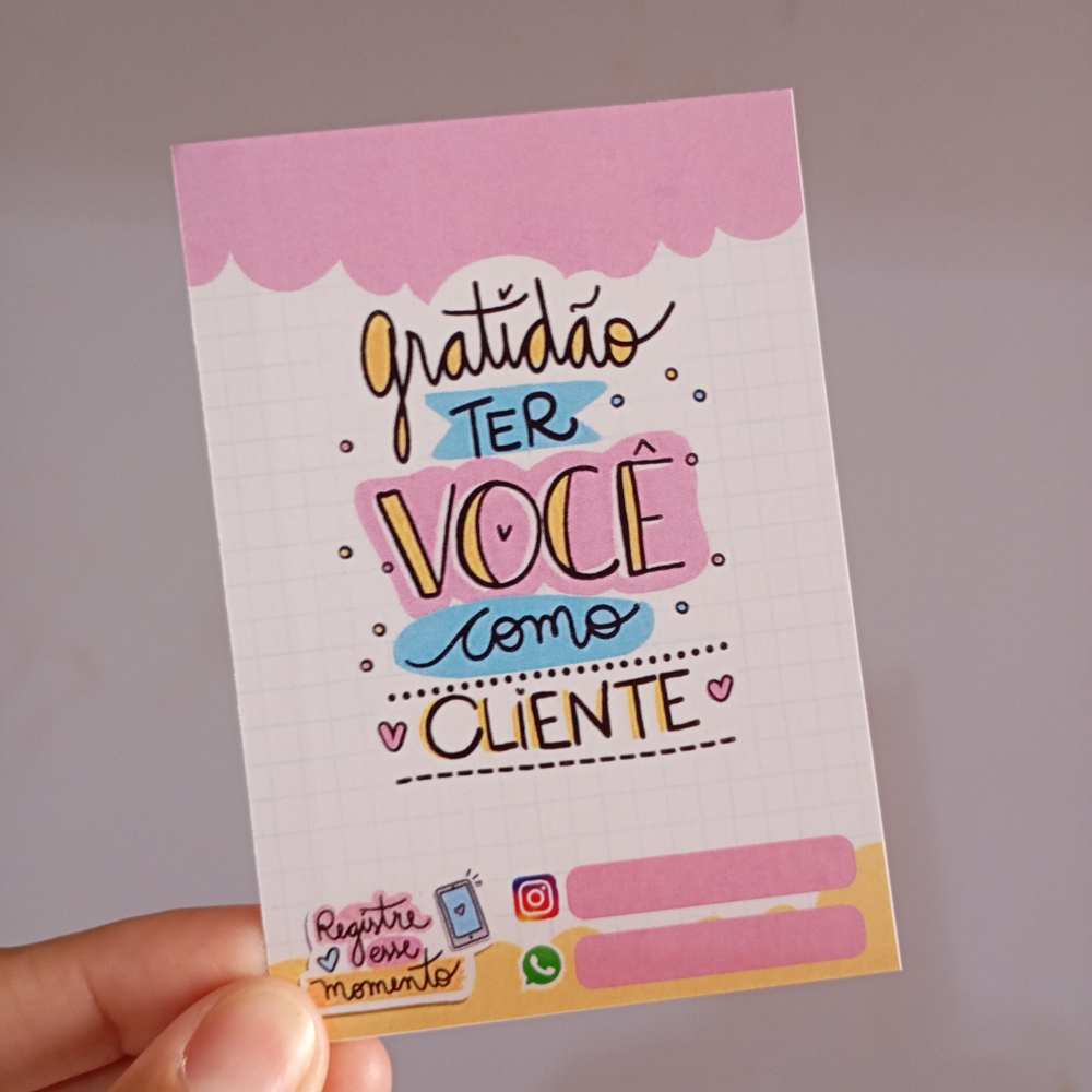 100 Cartões com frases motivacionais | cartão cliente | Papelaria