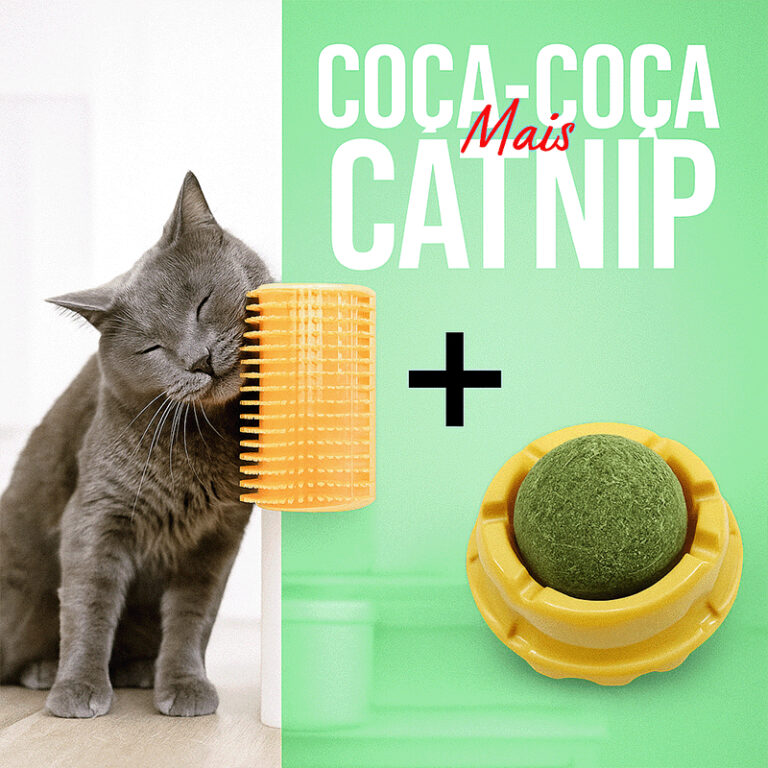 Escova Pet Tira Pelos Coça Coça para Gatos Relax