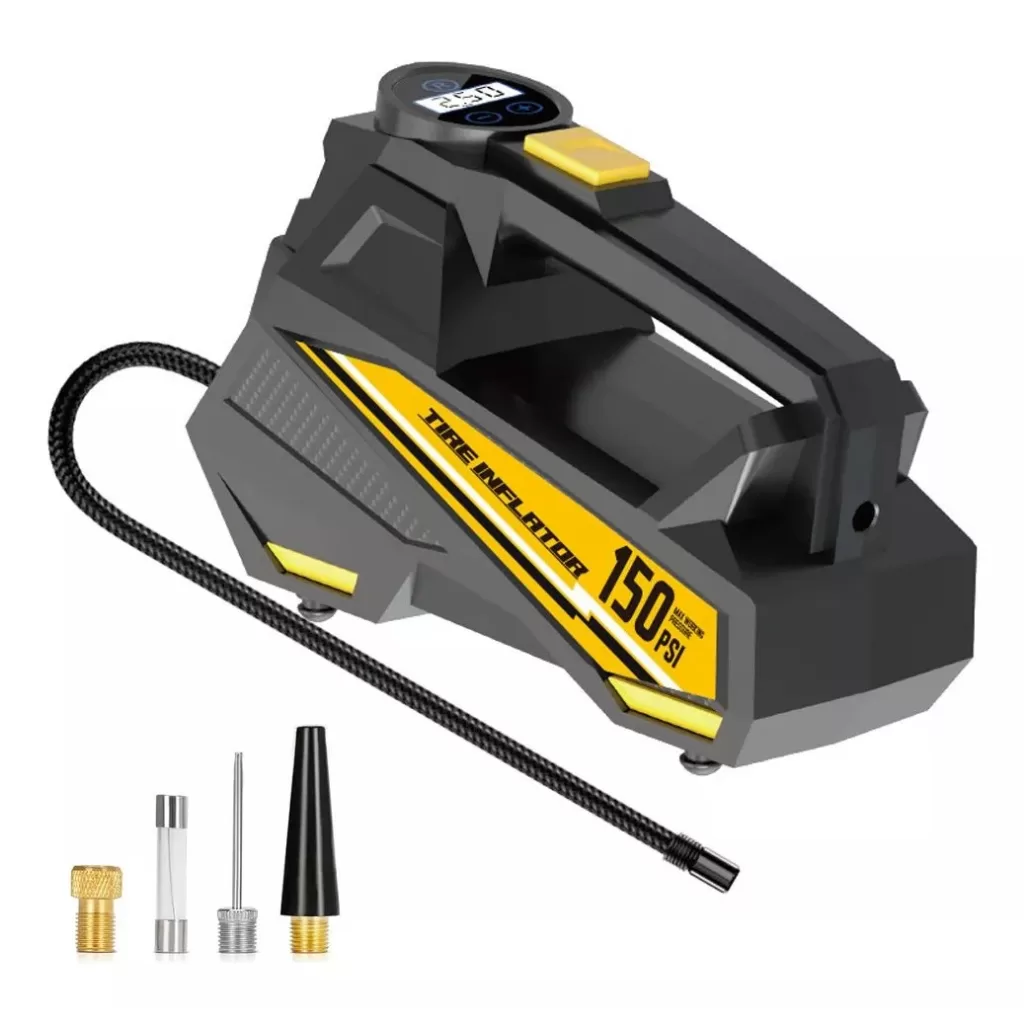 Compressor De Ar Portátil Automotivo 12v 150psi Com Lanterna