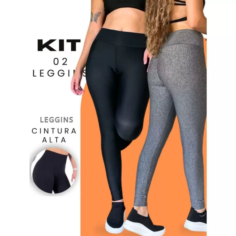Kit Com 02 Calça Legging Grossa de malhar Levanta