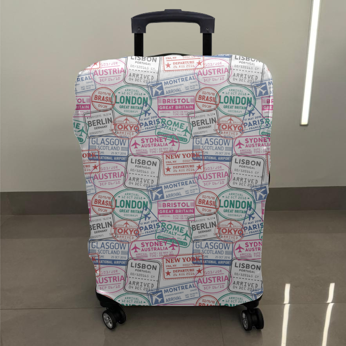 Capa Elástica Protetora De Mala De Estampa Travel