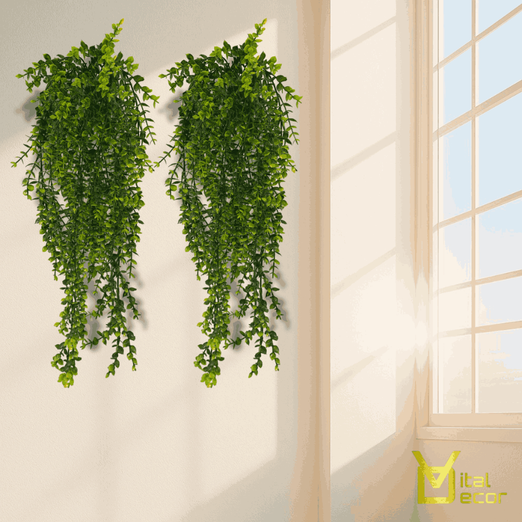 Kit com 2 Folhagens de Videira Artificiais 80cm Pendente Folhagem Realista
