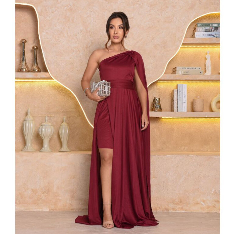 Vestido Feminino Longo com Capa Festa Casamento Ma