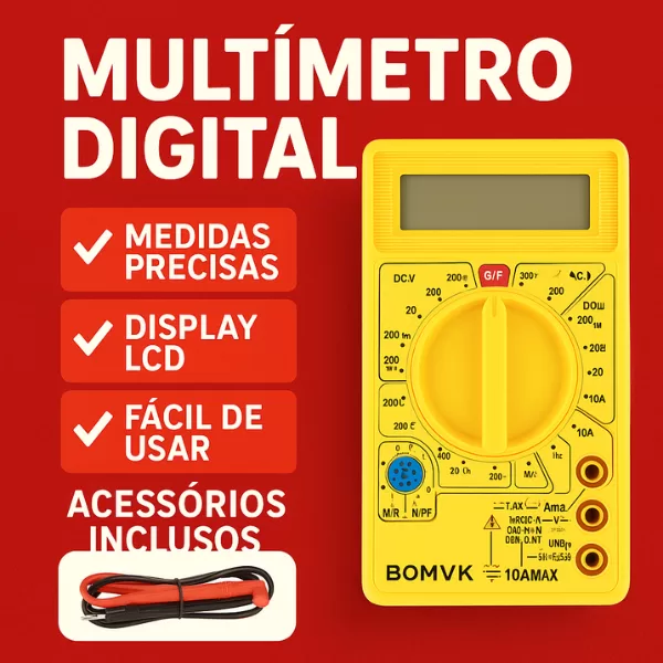 Multimetro Digital Profissional Cabo Multi Teste P